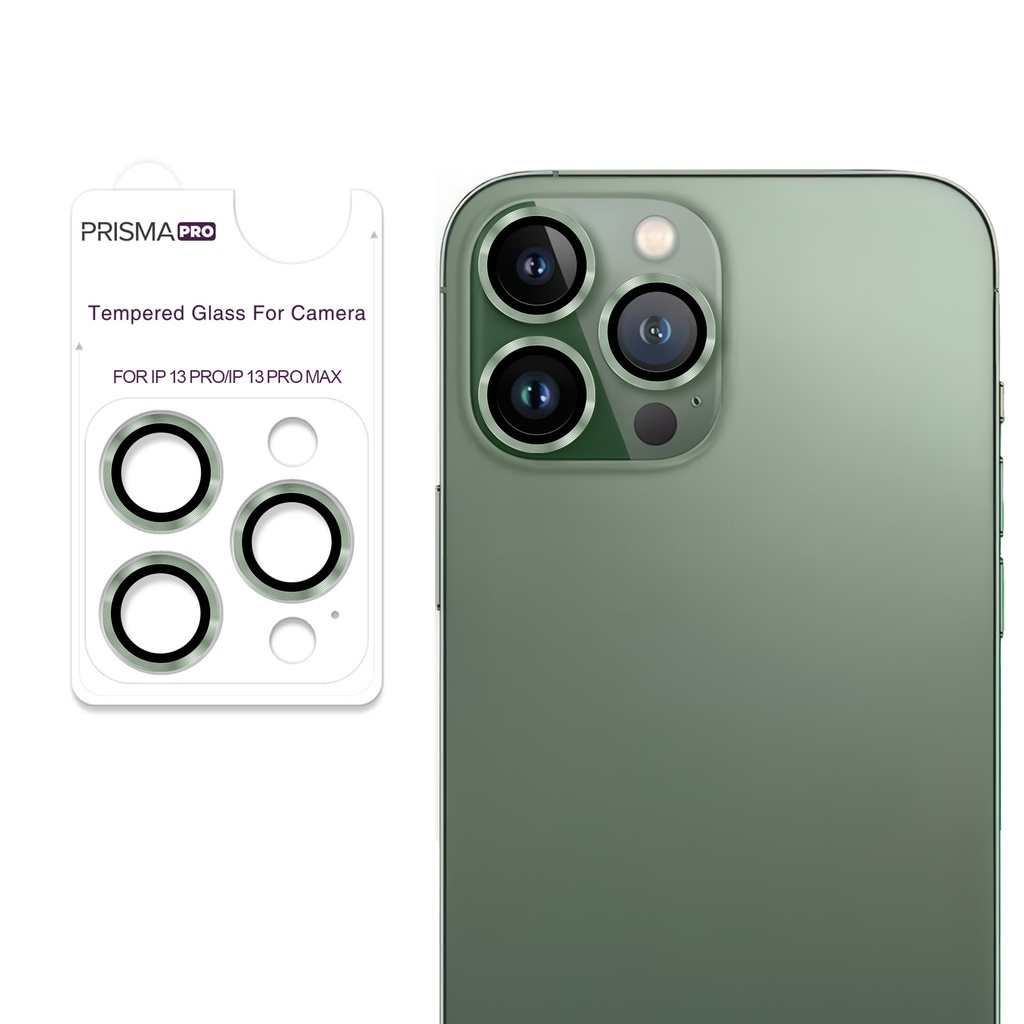 [PP-I13PM-RCL-GR] Prisma Pro Shield - Ring Camera Lens w/HD Tempered Glass  for iPhone 13 Pro / 13 Pro Max (Alpine Green)
