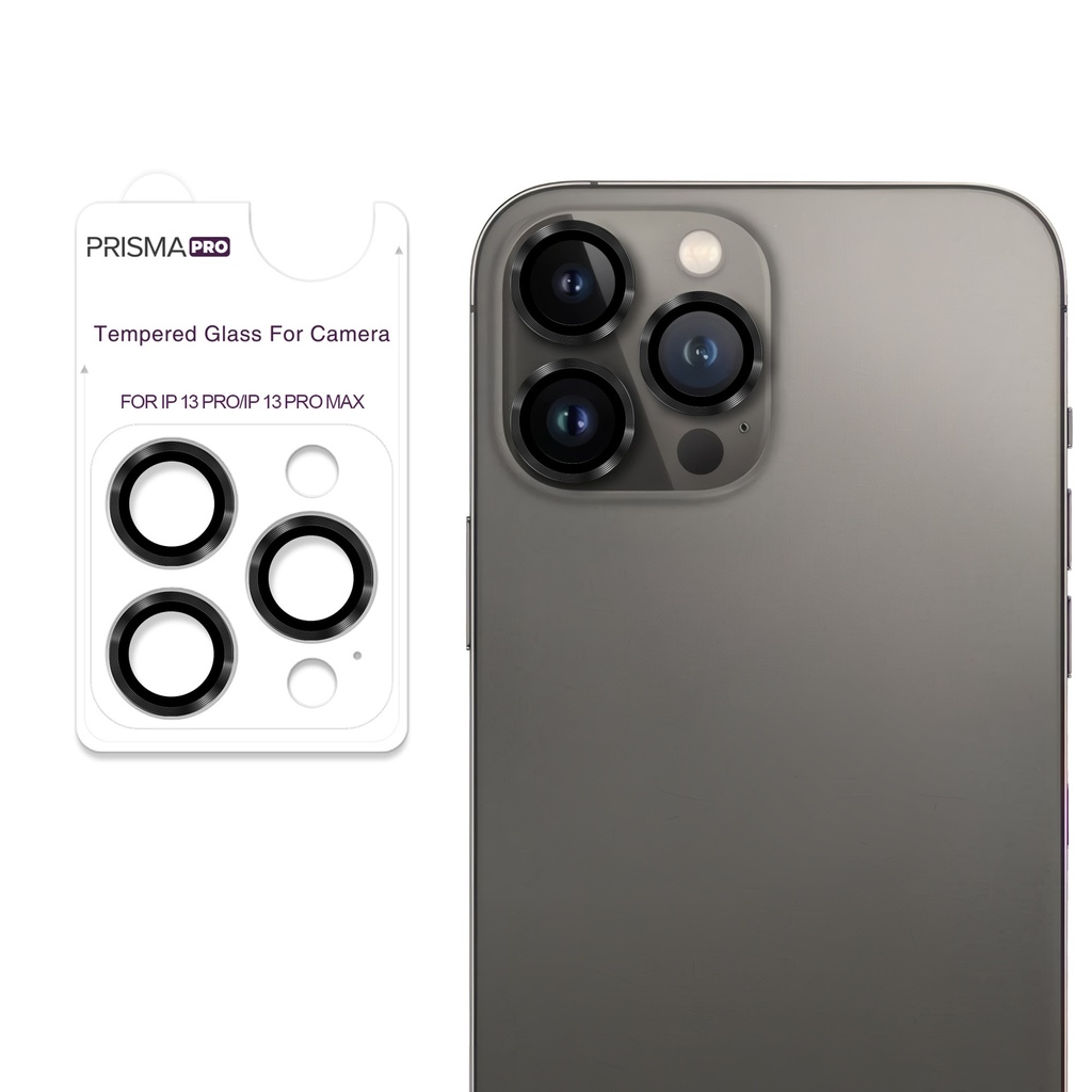 [PP-I13PM-RCL-GRP] Prisma Pro Shield - Ring Camera Lens w/HD Tempered Glass  for iPhone 13 Pro / 13 Pro Max (Graphite)