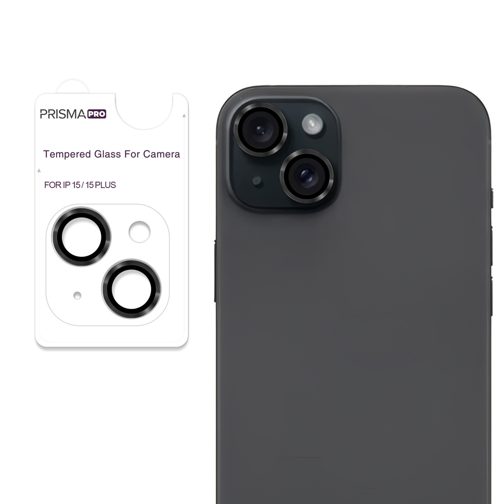 Prisma Pro Shield - Ring Camera Lens w/HD Tempered Glass  for iPhone 15 / 15 Plus (Midnight)