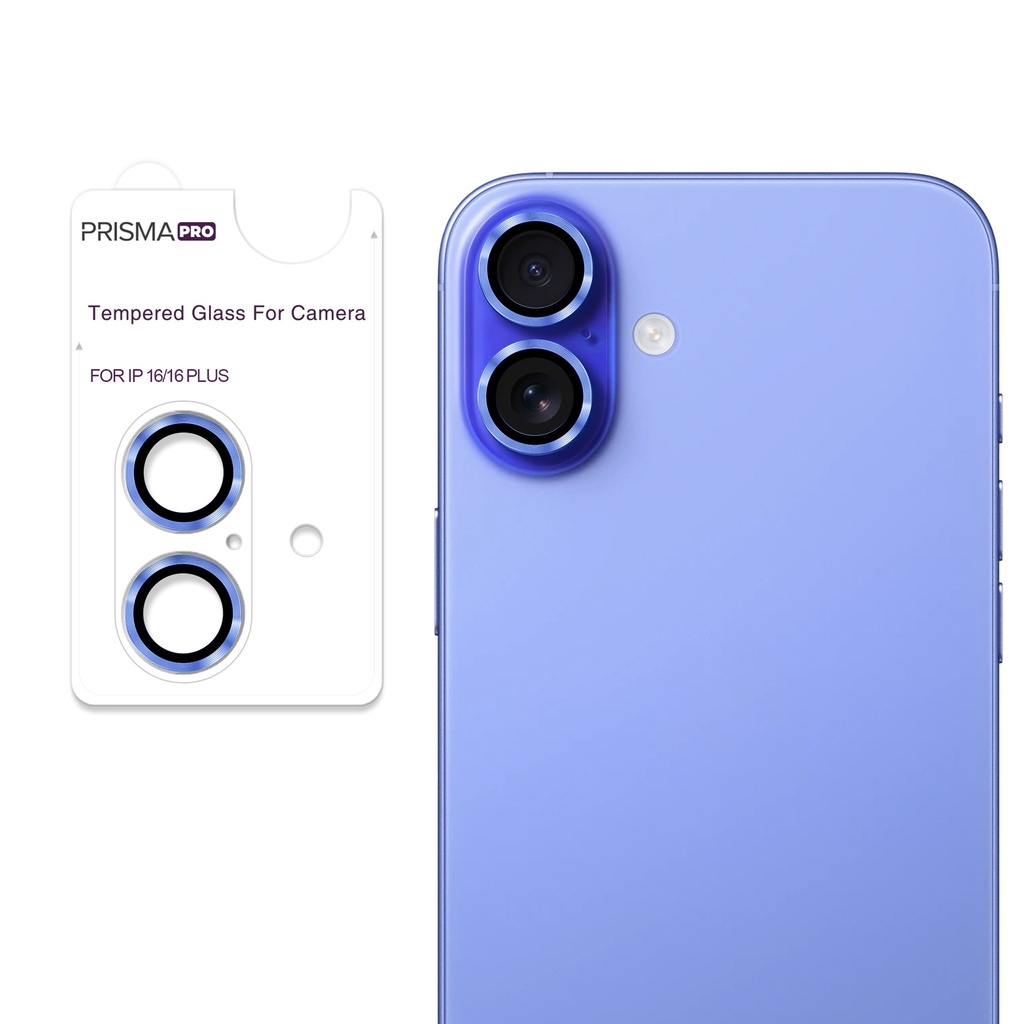 Prisma Pro Shield - Ring Camera Lens w/HD Tempered Glass  for iPhone 16 / 16 Plus (Blue)