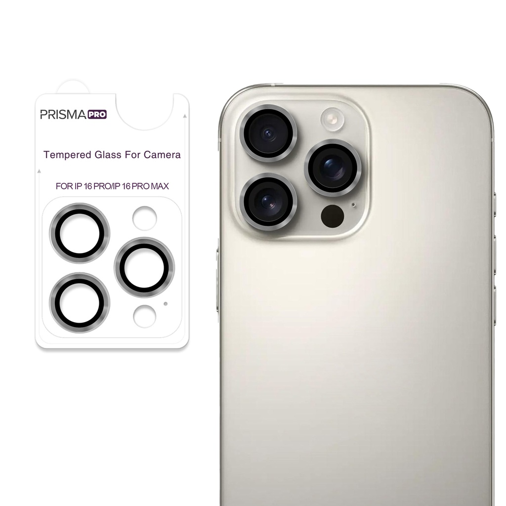 Prisma Pro Shield - Ring Camera Lens w/HD Tempered Glass  for iPhone 16 Pro / 16 Pro Max (Gray)