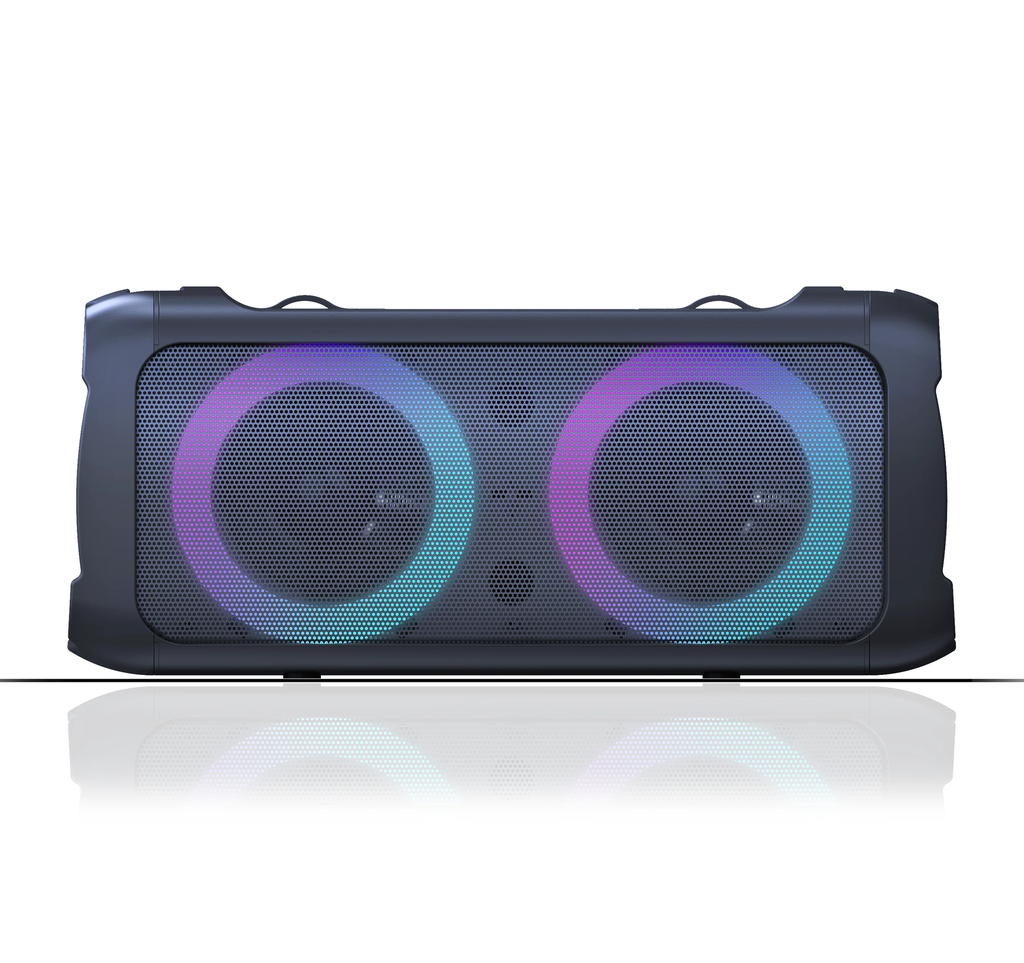 RCA STAGE-206 Double 6.5" Bluetooth Speaker with Mic, Remote & Carry Strap