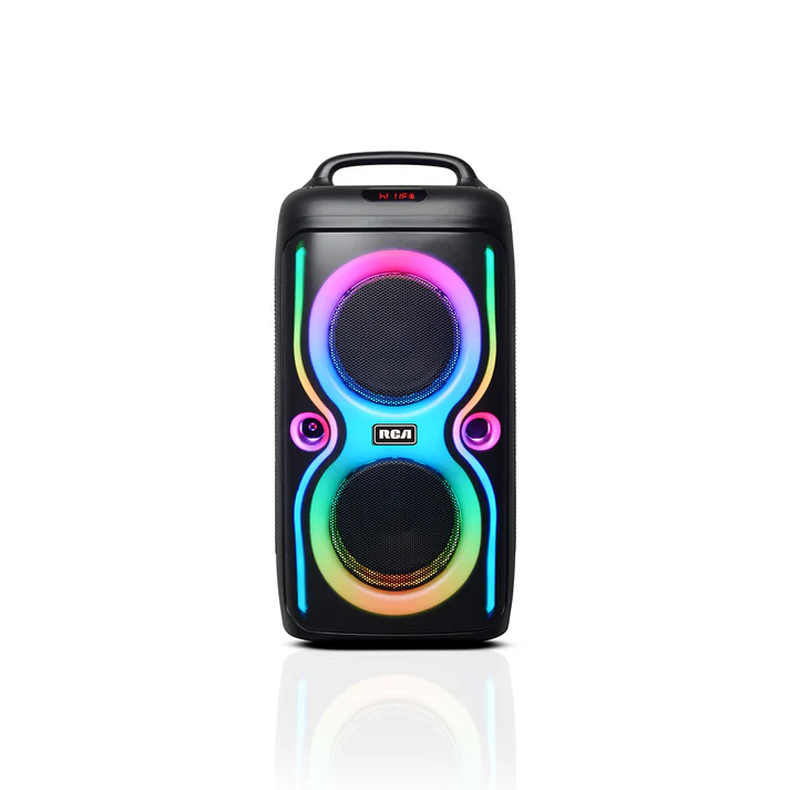 RCA STAGE-66 Double 6.5" Bluetooth Speaker with Mic, Remote & Disco LED Light