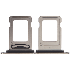 Dual Sim Card Tray For iPhone 15 Pro / 15 Pro Max (Black Titanium) (Premium)