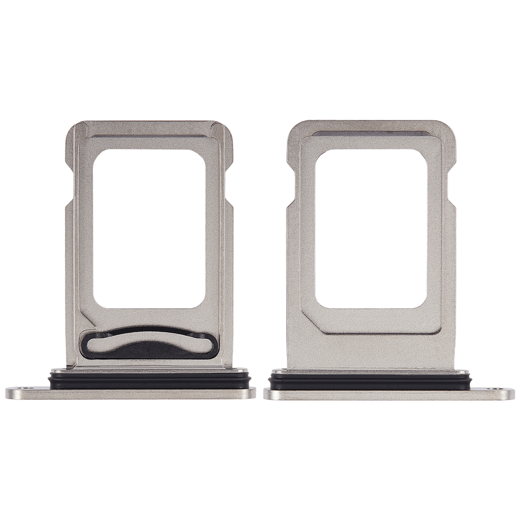 Dual Sim Card Tray For iPhone 15 Pro / 15 Pro Max (White Titanium) (Premium)