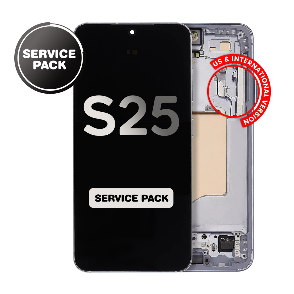OLED Assembly for Samsung Galaxy S25 (S931) with Frame - Icy Blue (Service Pack)