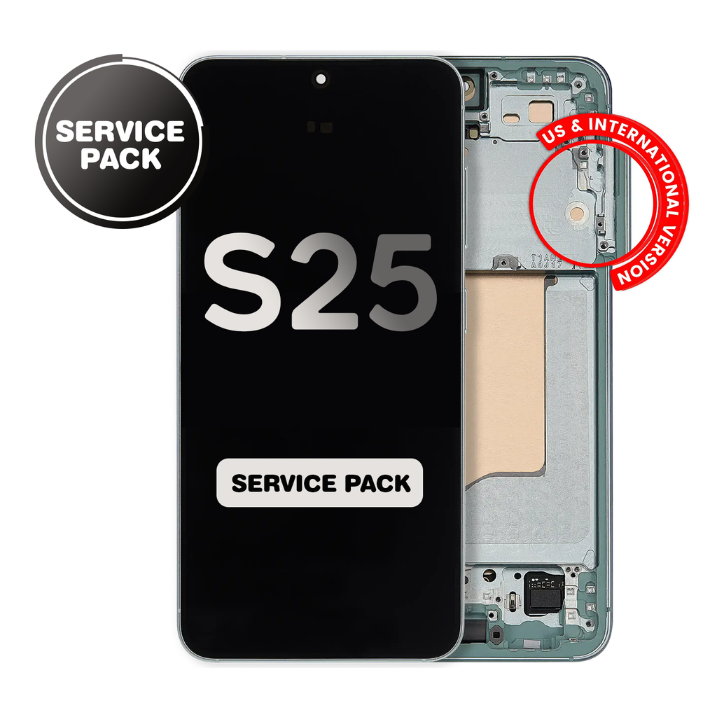 OLED Assembly for Samsung Galaxy S25 (S931) with Frame - Mint Green (Service Pack)