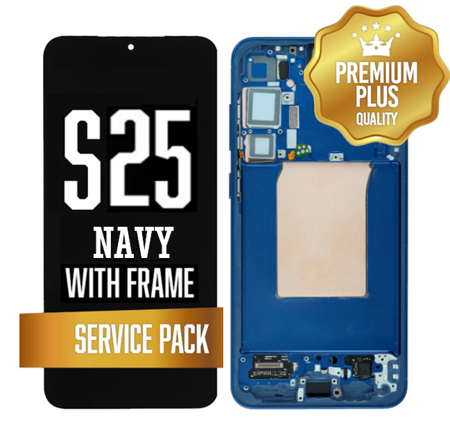 OLED Assembly for Samsung Galaxy S25 With Frame - Navy / Dark Blue (Service Pack)