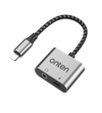Onten 2in1 USB L to AUX + Charging Converter (With Chip)