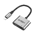 Onten 132 2 in 1 USB-L to Aux + Charging Converter (With Chip) (Gray)