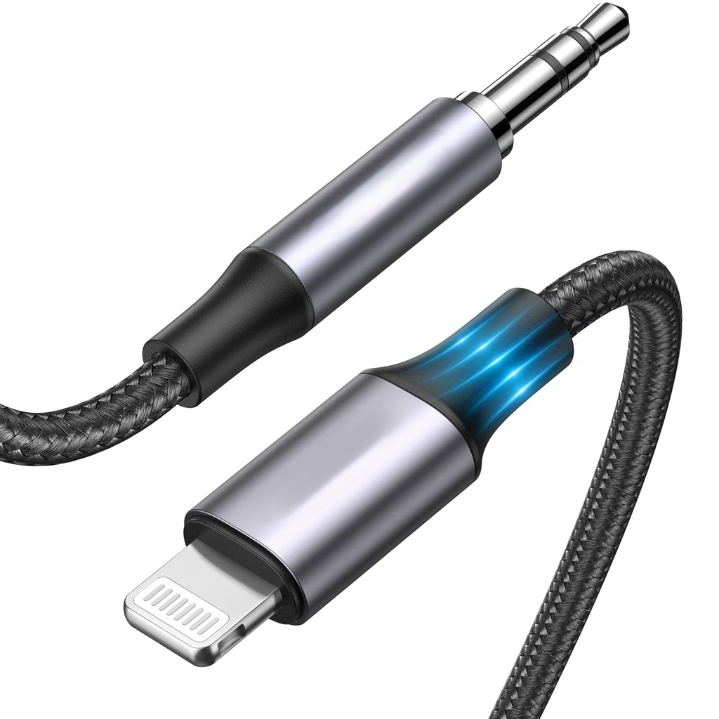 Onten 131 USB-L to Aux Cable (6 ft) (Gray)