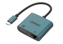 Onten 289 2 in 1 USB-C to Aux + Charging Converter (With Chip) (Green)