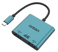 Onten 9175B 2 in 1 USB-C HDMI Splitter (2x HDMI) (Green)