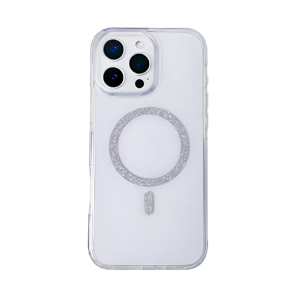 Glossy Bumper Clear Case with Magsafe for iPhone 13 Pro Max - Silver