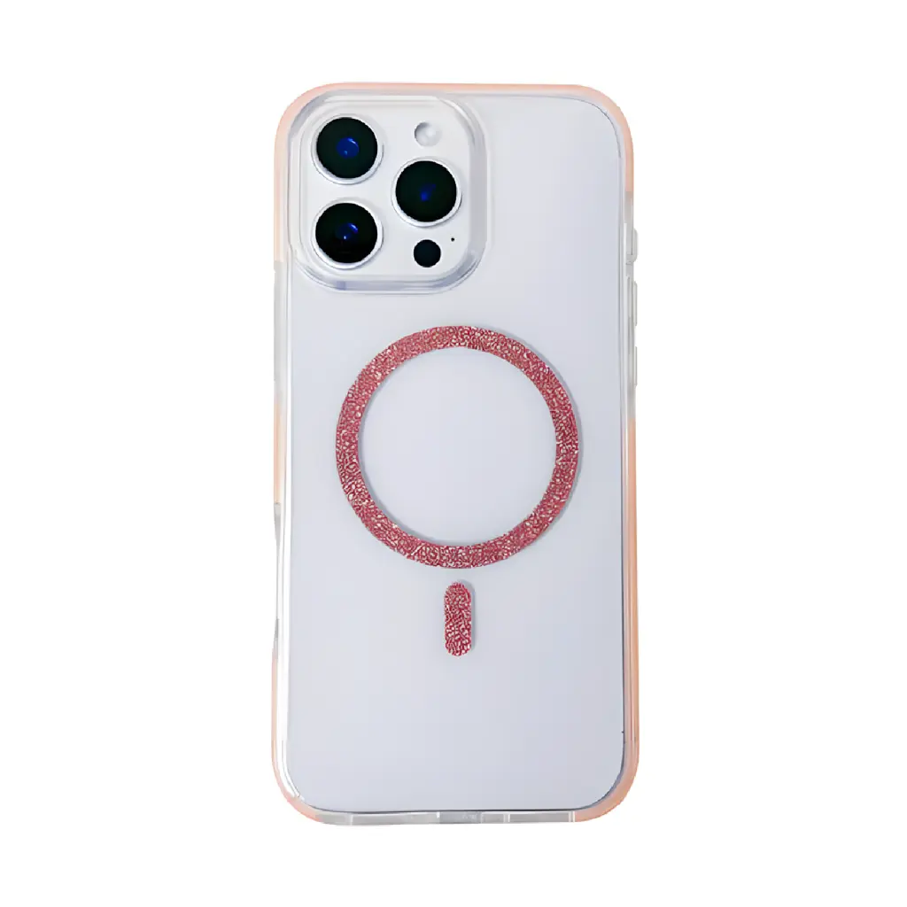 Glossy Bumper Clear Case with Magsafe for iPhone 15 Plus / 14 Plus - Red