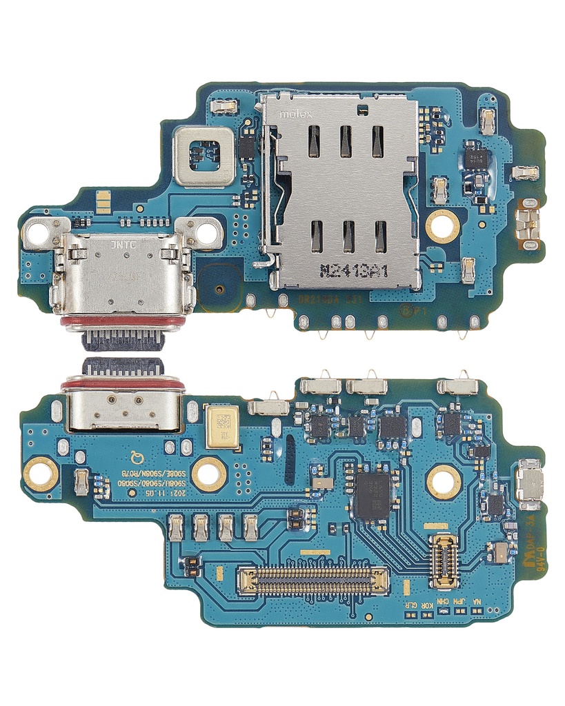 Charging Port Board With Sim Card Reader For Samsung Galaxy S22 Ultra 5G (S9080) (Dual Sim Version) (Premium)