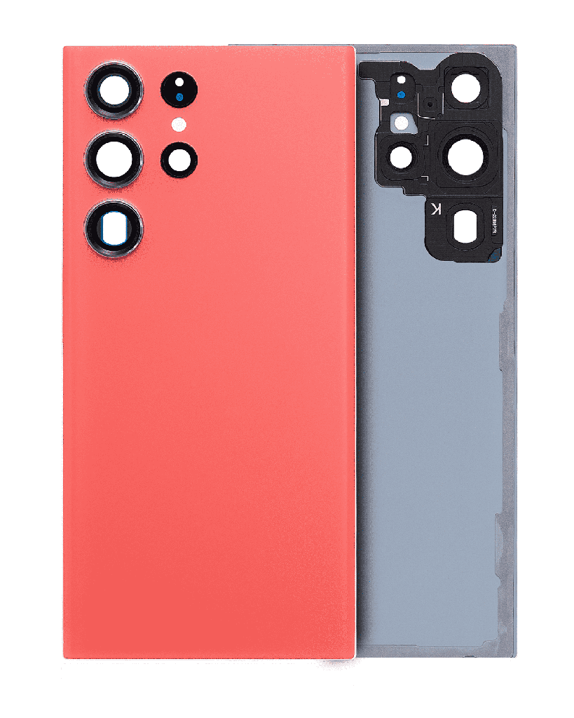 Back Cover Glass With Camera Lens For Samsung Galaxy S23 Ultra 5G (No Logo) (Red)
