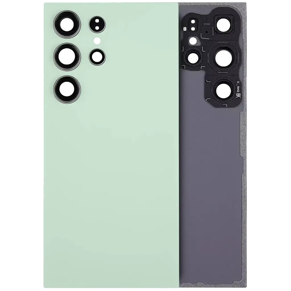 Back Cover Glass With Camera Lens For Samsung Galaxy S24 Ultra 5G (No Logo) (Titanium Green)