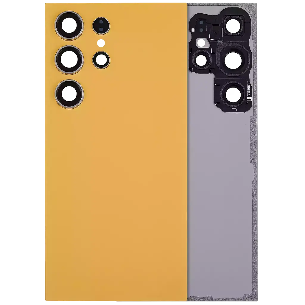 Back Cover Glass With Camera Lens For Samsung Galaxy S24 Ultra 5G (No Logo) (Titanium Orange)