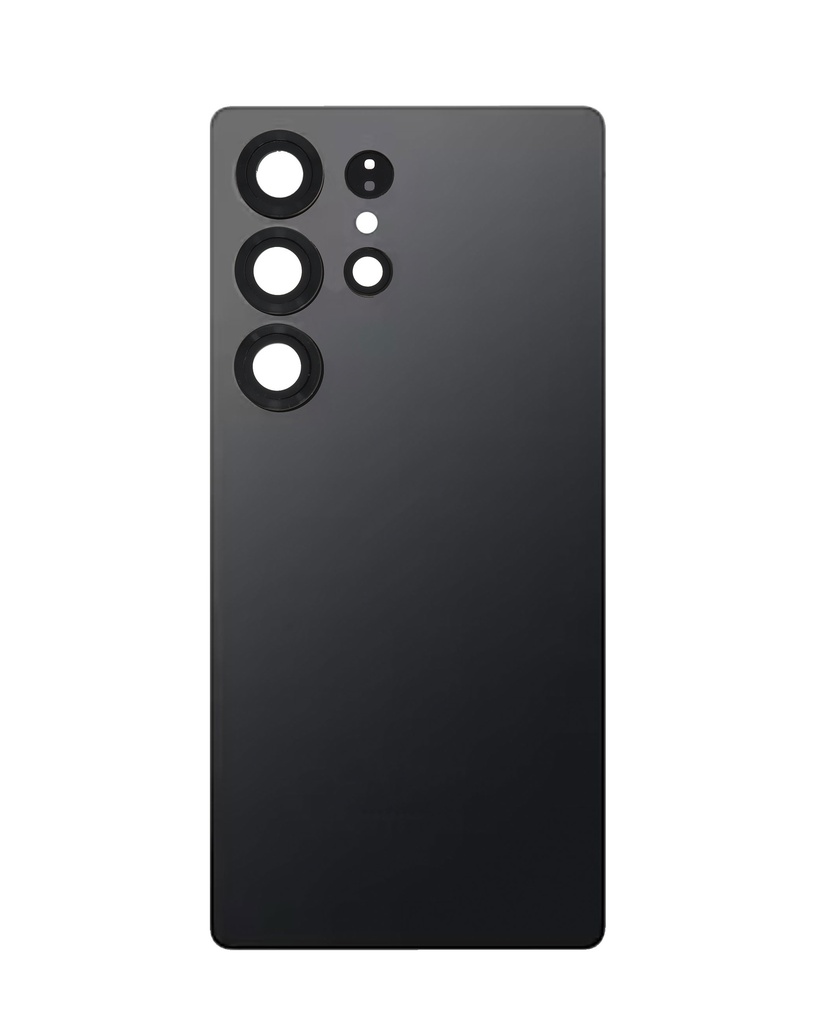 Back Cover Glass With Camera Lens and Adhesive For Samsung Galaxy S25 Ultra (No Logo) (Titanium Black)
