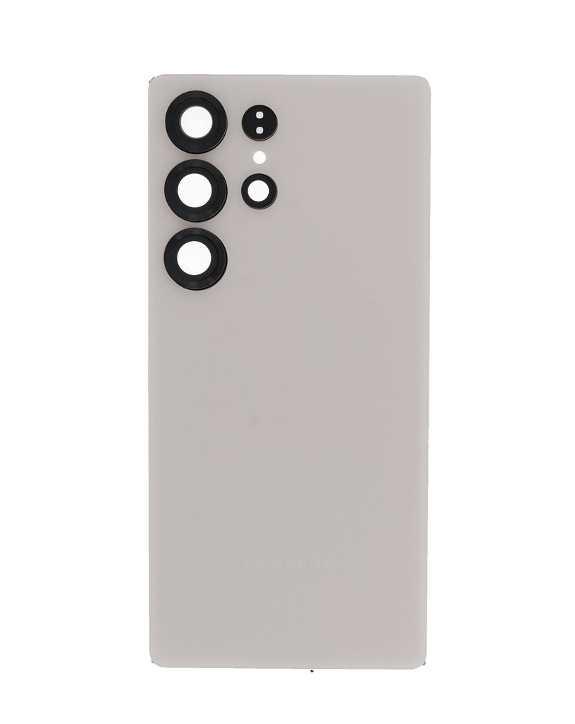 Back Cover Glass With Camera Lens and Adhesive For Samsung Galaxy S25 Ultra (No Logo) (Titanium Gray)