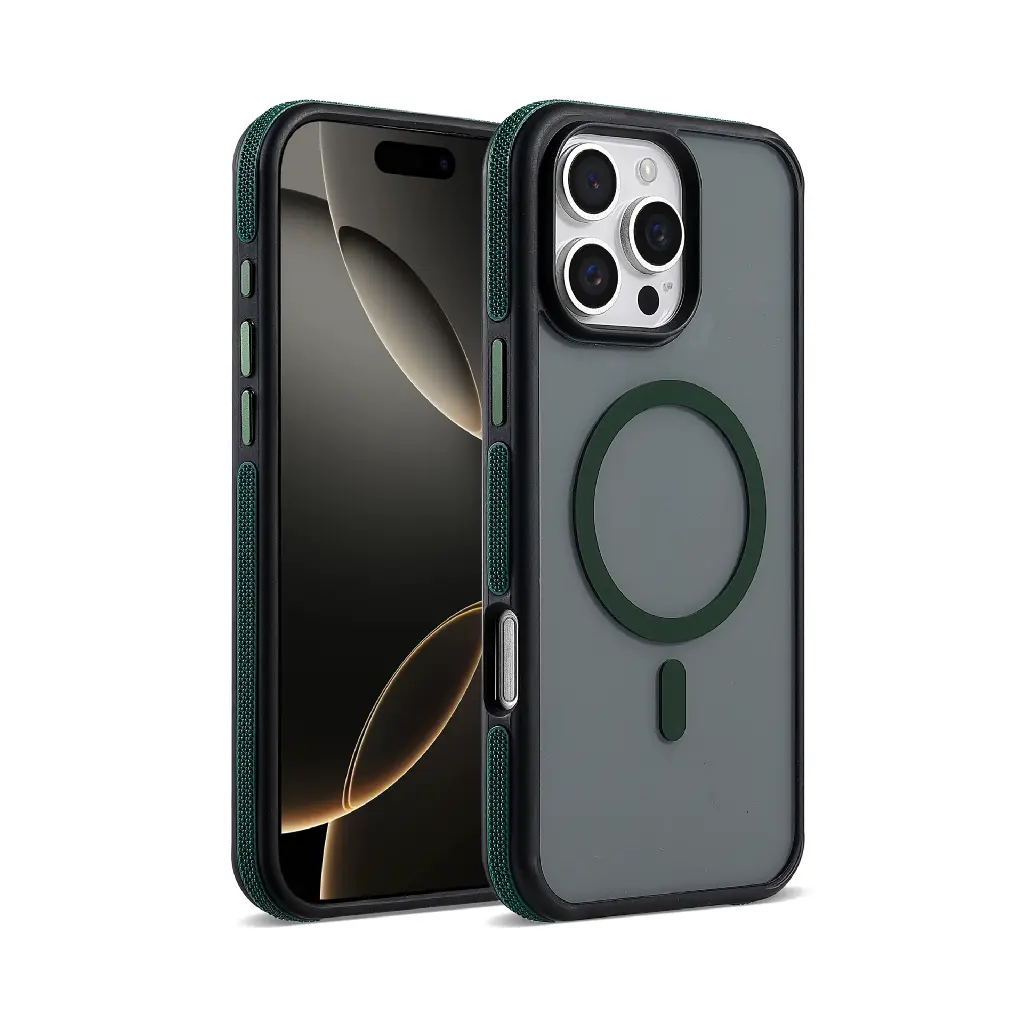  Polarized Bumper Case with Magsafe for iPhone 16e / 14 / 13 - Dark Green