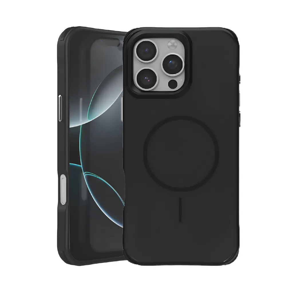  Elegant Silicone Case with Magsafe for iPhone 15 Pro - Black
