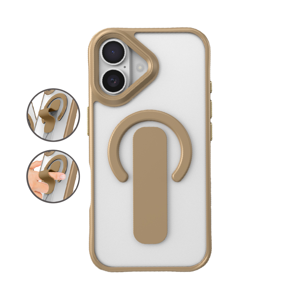  Sophisticated Matte Stand Holder Case with Magsafe for iPhone 14 Pro - Desert