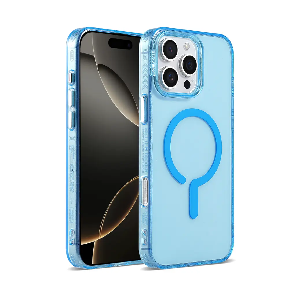  Joyful Color Clear Case with Magsafe for iPhone 12 / 12 Pro - Blue