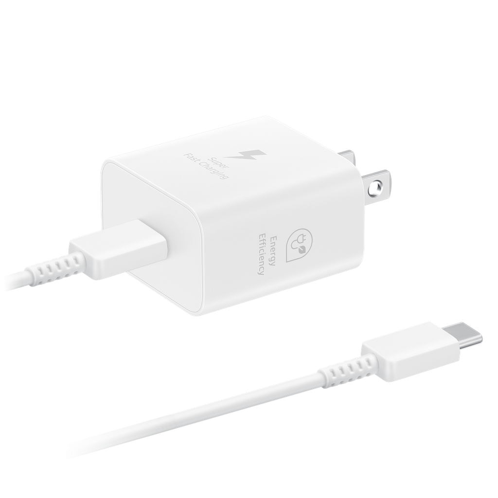 Samsung - 25w Usb C Wall Charger And Cable - White