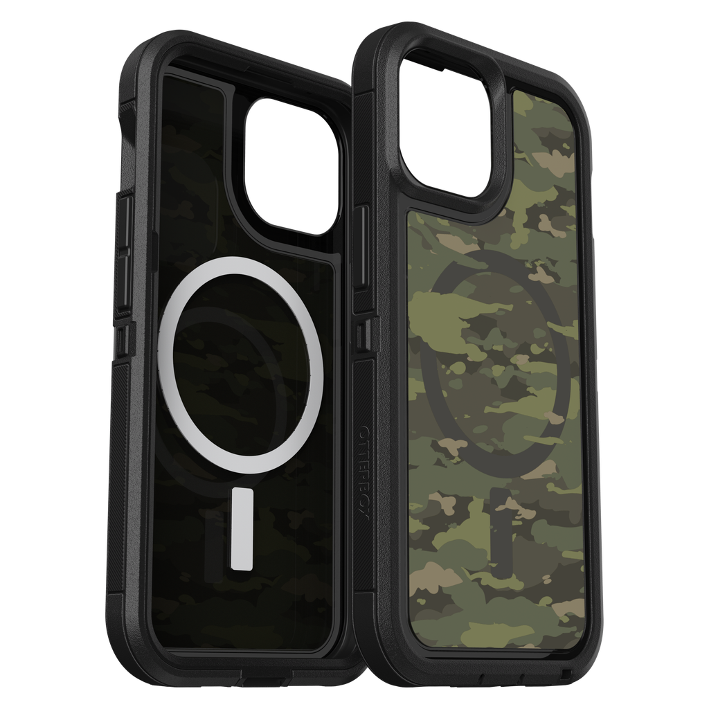Otterbox - Defender Pro Xt Clear Magsafe Case For Apple Iphone 15     /    Iphone 14    /    Iphone 13   /   Iphone 16e - Woodland Camo