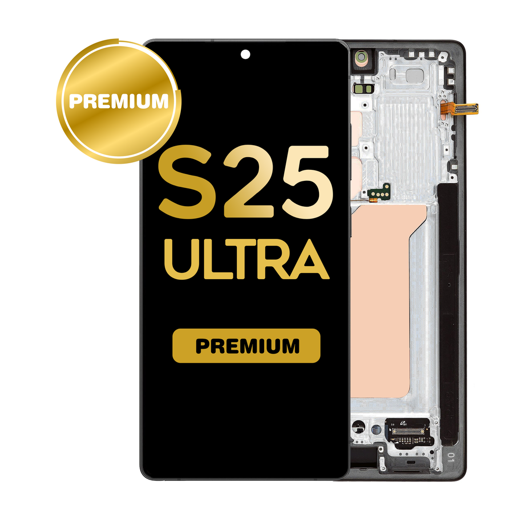 OLED Assembly for Samsung Galaxy S25 Ultra (S938) with Frame - Titanium Black (Premium)