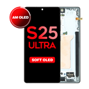 OLED Assembly for Samsung Galaxy S25 Ultra (S938) with Frame - Titanium Black (Aftermarket Plus - Soft OLED / 120Hz)