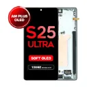 OLED Assembly for Samsung Galaxy S25 Ultra (S938) with Frame - Titanium Black (Aftermarket Plus - Soft OLED / 120Hz)