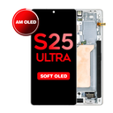 OLED Assembly for Samsung Galaxy S25 Ultra (S938) with Frame - White Silver (Aftermarket Plus - Soft OLED / 120Hz)