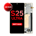 OLED Assembly for Samsung Galaxy S25 Ultra (S938) with Frame - Pink Gold (Aftermarket Plus - Soft OLED / 120Hz)