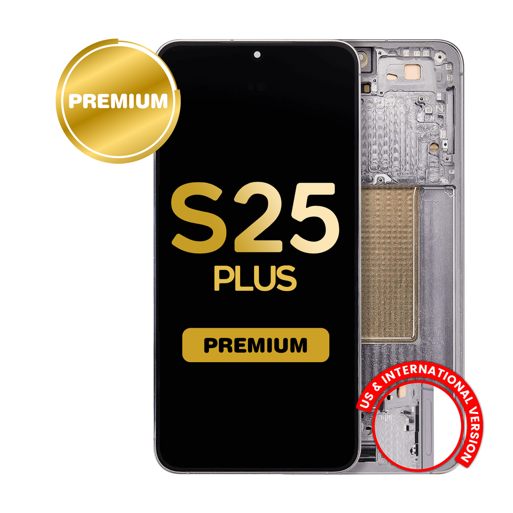 OLED Assembly for Samsung Galaxy S25 Plus (S936) with Frame (Silver Shadow / Light Gray) (Premium)