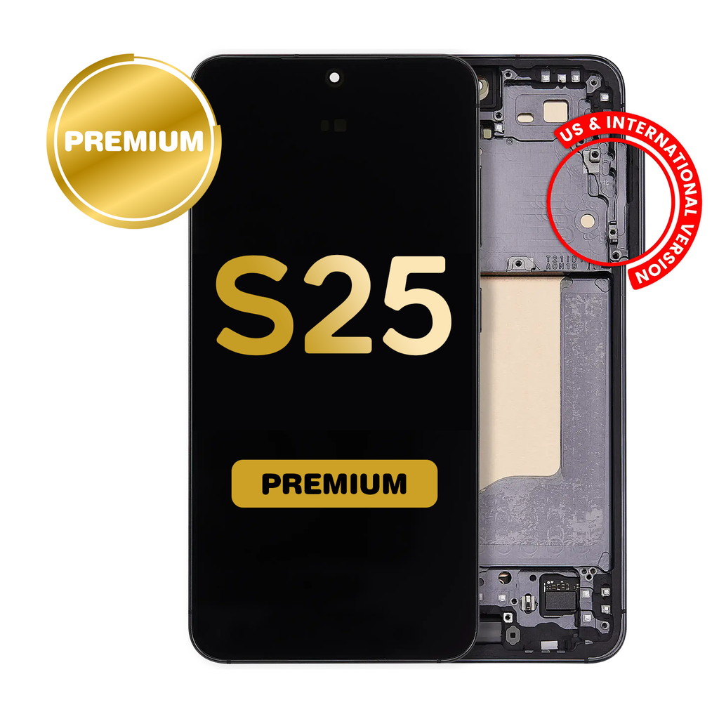 OLED Assembly for Samsung Galaxy S25 (S931) with Frame (Blue/Black) (Premium)