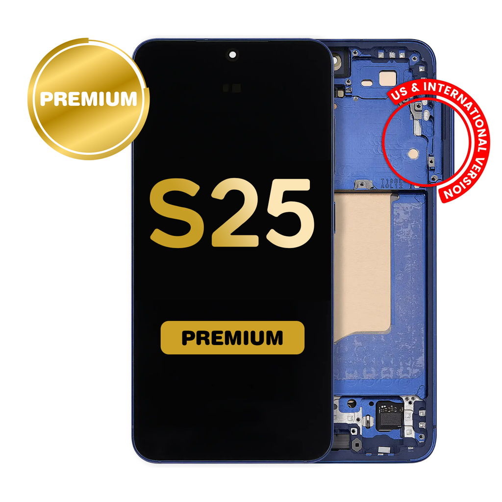 OLED Assembly for Samsung Galaxy S25 (S931) with Frame (Navy/Dark Blue) (Premium)