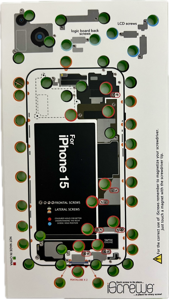 iScrews Position Mat Compatible For iPhone 15 (dottorpod)