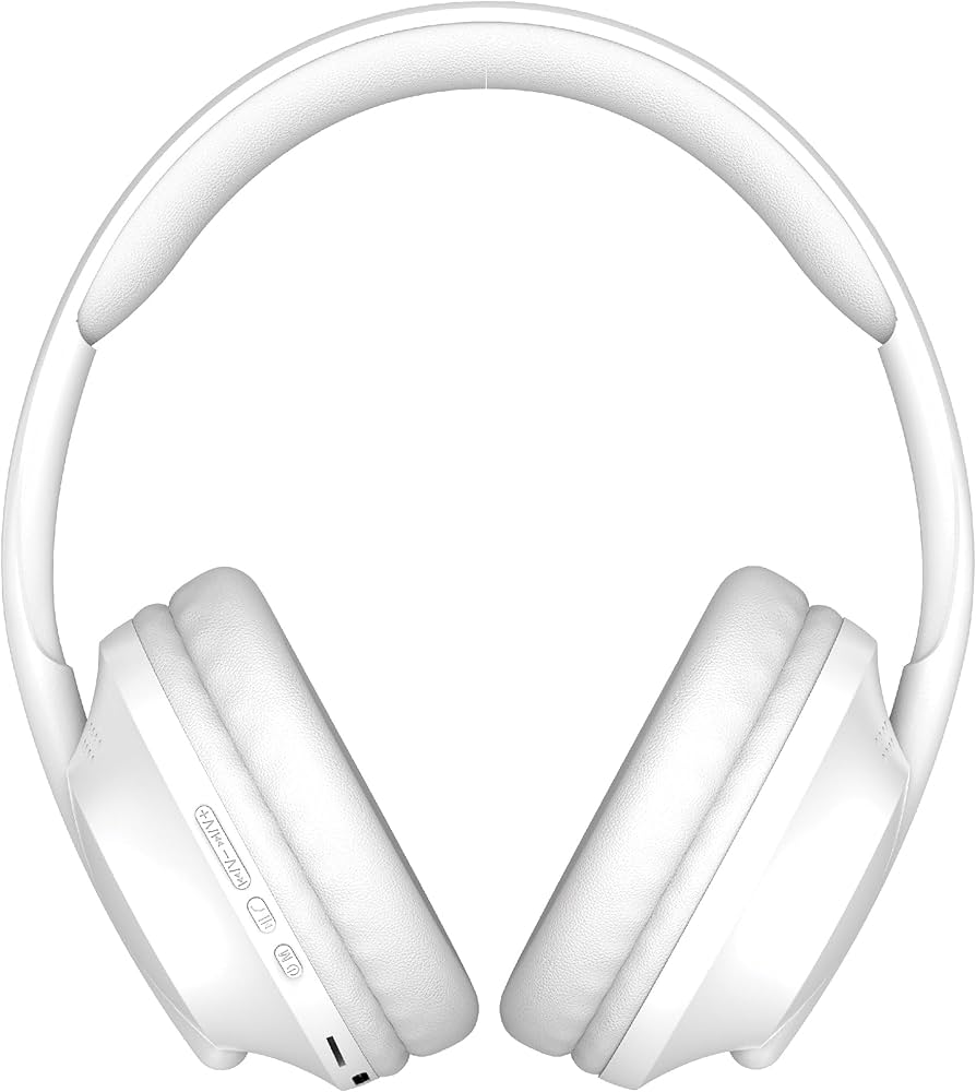 RCA Wave-55 Wireless Over-Ear Bluetooth Headphones, 12H Playtime, Hi-Resolution Audio - White