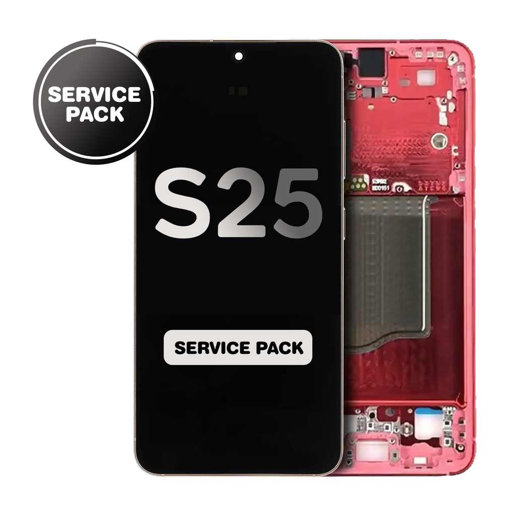 OLED Assembly for Samsung Galaxy S25 (S931) with Frame (Coral Red) (Service Pack)