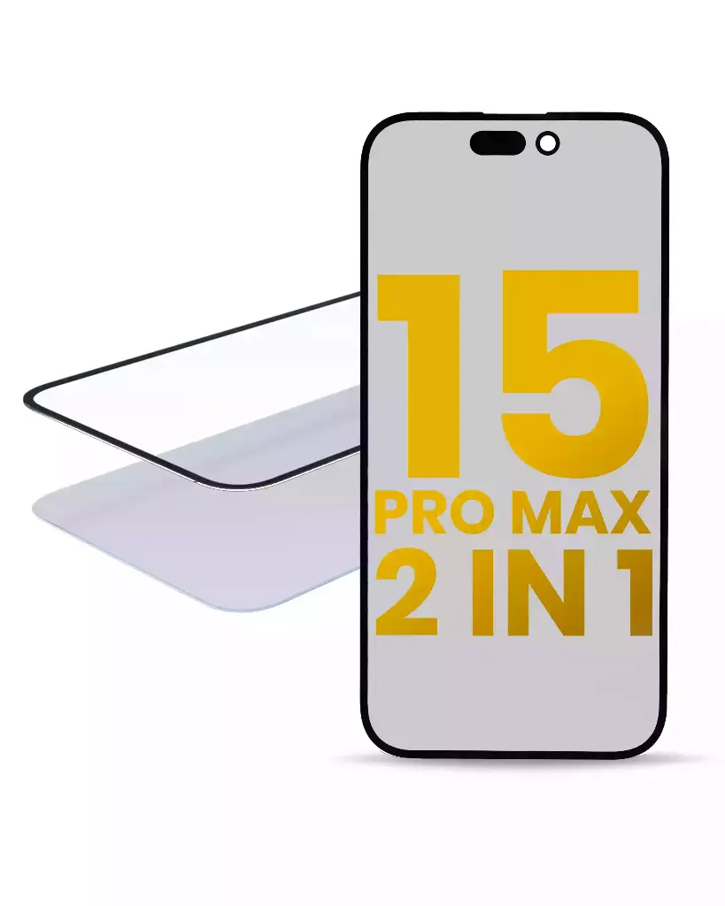 2 in 1 (Glass + OCA Pre-Installed) For iPhone 15 Pro Max (OCA Master) (2 Pack) (Premium)