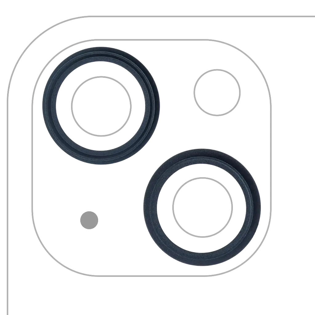 Back Camera Bezel Ring Only For iPhone 13 / 13 Mini (2 Piece Set) (Midnight) (Premium)