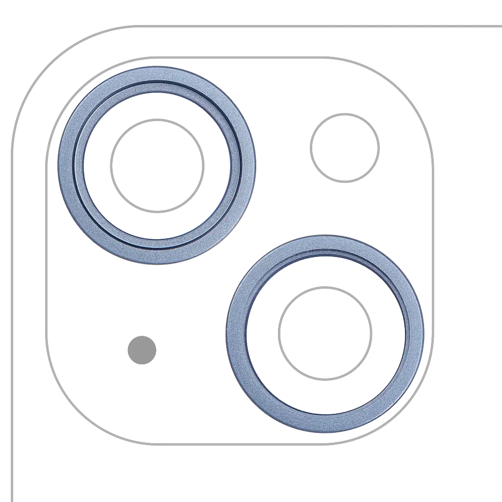 Back Camera Bezel Ring Only For iPhone 14 / 14 Plus (2 Piece Set) (Blue) (Premium)