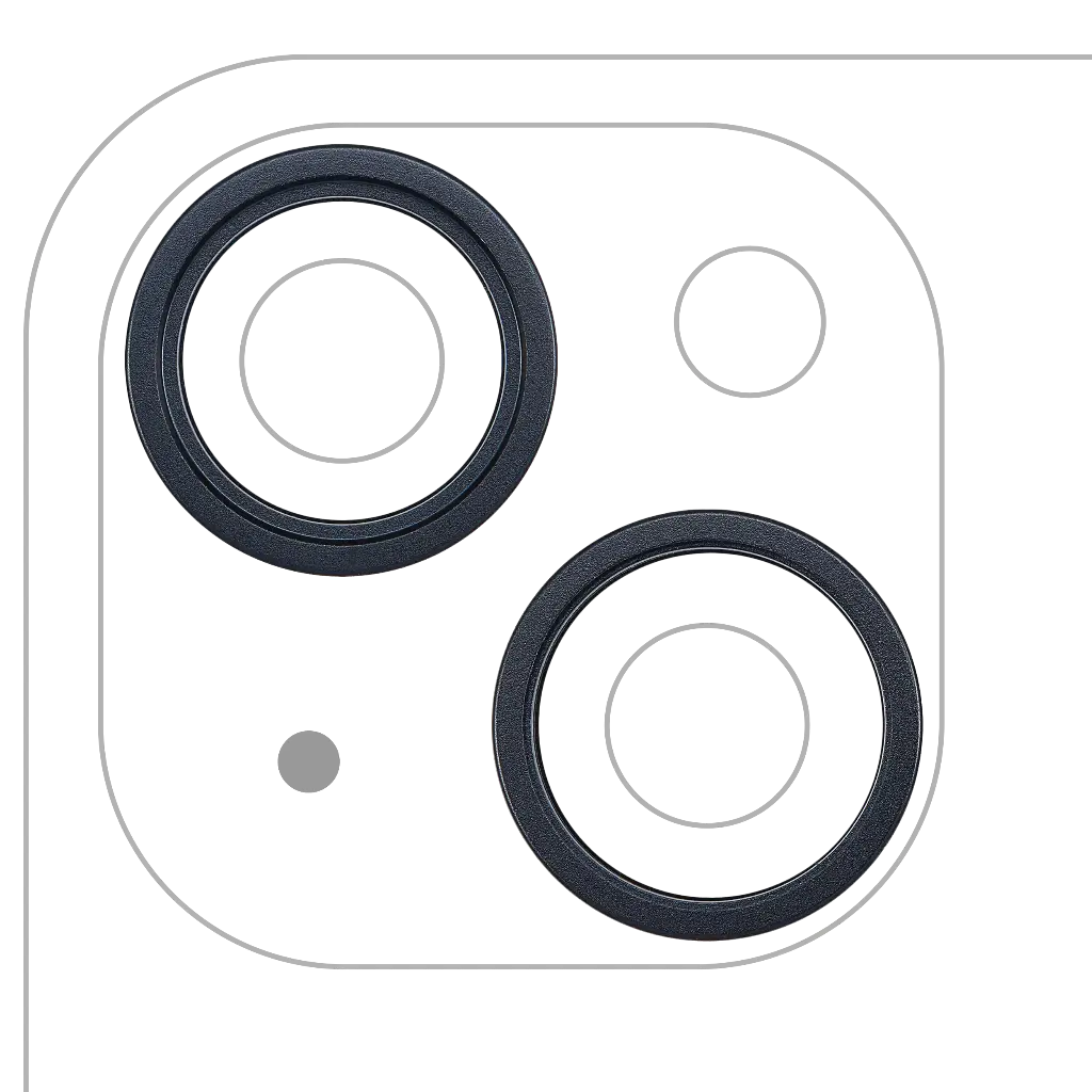 Back Camera Bezel Ring Only For iPhone 14 / 14 Plus (2 Piece Set) (Midnight) (Premium)