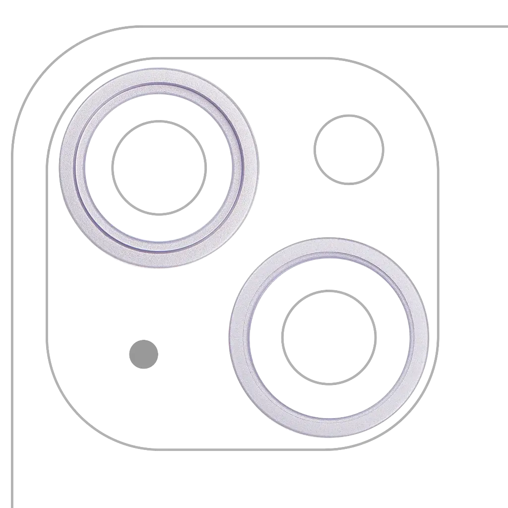 Back Camera Bezel Ring Only For iPhone 14 / 14 Plus (2 Piece Set) (Purple) (Premium)