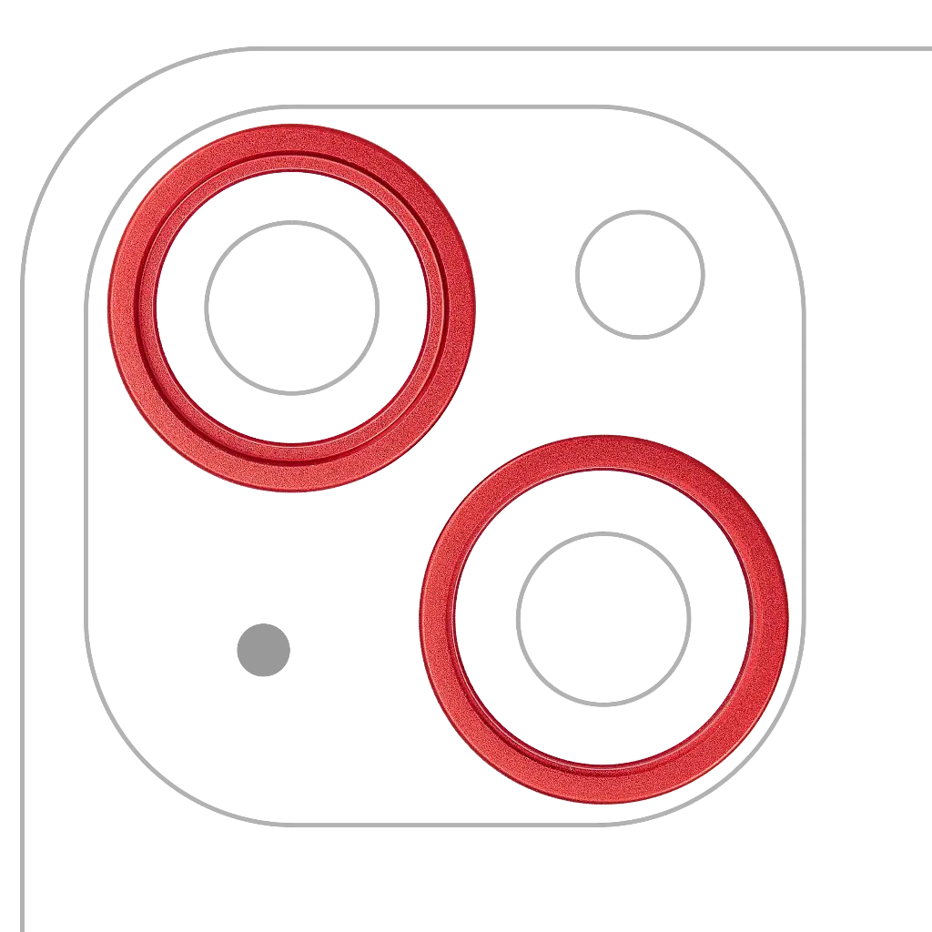 Back Camera Bezel Ring Only For iPhone 14 / 14 Plus (2 Piece Set) (Red) (Premium)