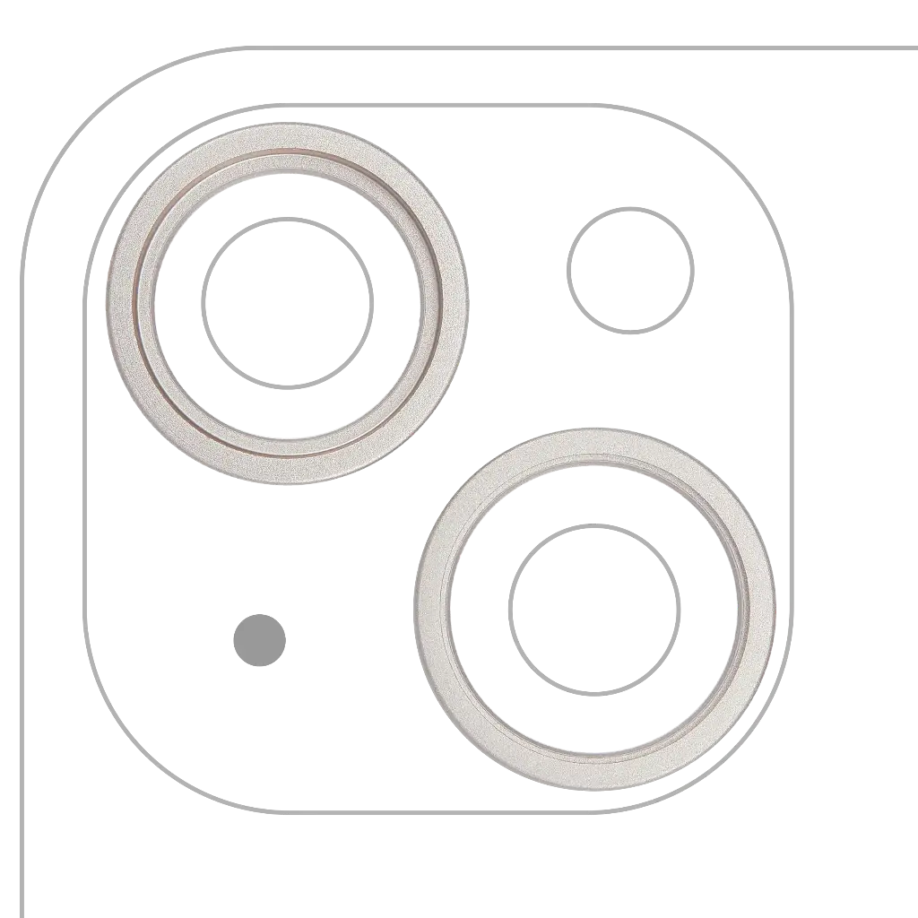 Back Camera Bezel Ring Only For iPhone 14 / 14 Plus (2 Piece Set) (Starlight) (Premium)