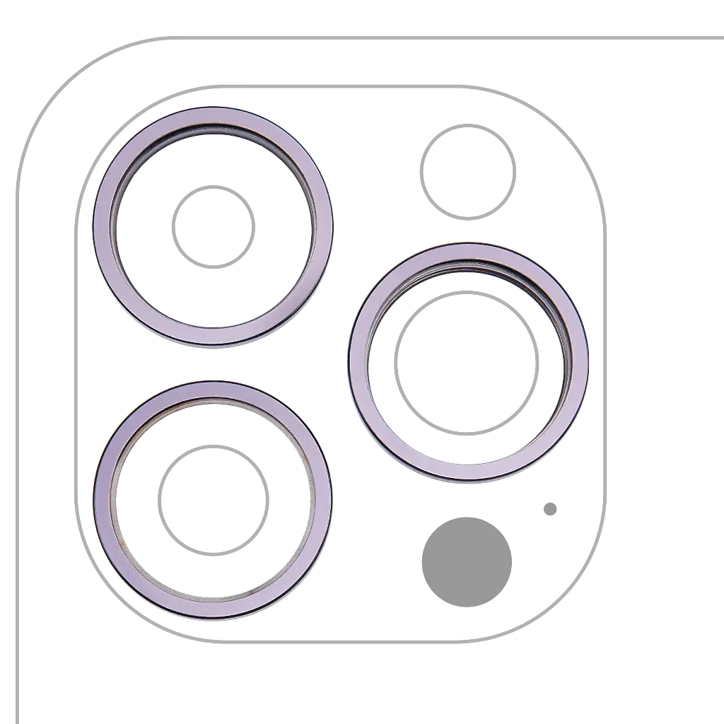 Back Camera Bezel Ring Only For iPhone 14 Pro / 14 Pro Max (3 Piece Set) (Deep Purple) (Premium)